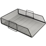 Document tray Axent 2123-01-A, horizontal, 80x280x340 mm, metal, black