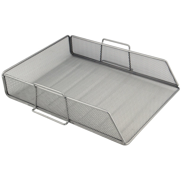 Document tray Axent 2123-03-A, horizontal, 80x280x340 mm, metal, silver