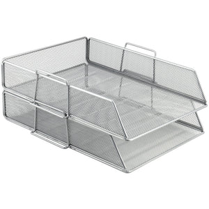 Document tray Axent 2123-03-A, horizontal, 80x280x340 mm, metal, silver