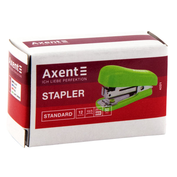 Heftgerät Nr. 10/5 Axent Standard 4221-09-A, Kunststoff, 12 Blätter, grün