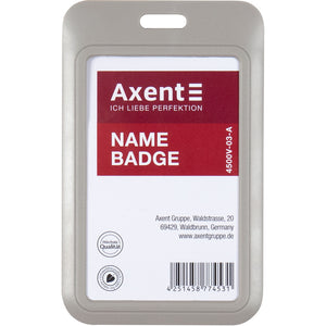 Vertikaler Badge-Slider Axent 4500V-03-A 54x85 mm, grau