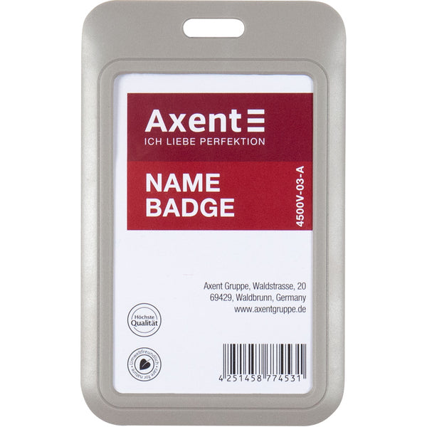 Vertikaler Badge-Slider Axent 4500V-03-A 54x85 mm, grau