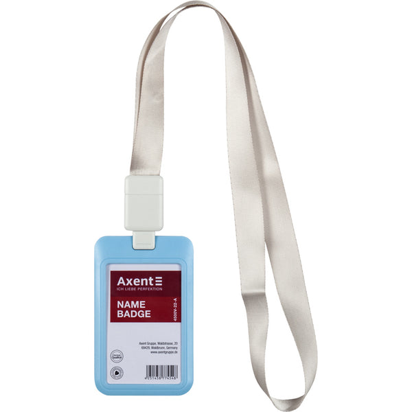 Vertikaler Badge-Slider Axent 4500V-22-A 54x85 mm, blau