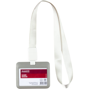 Name badge Axent 4500H-03-A, vertical, PP, grey