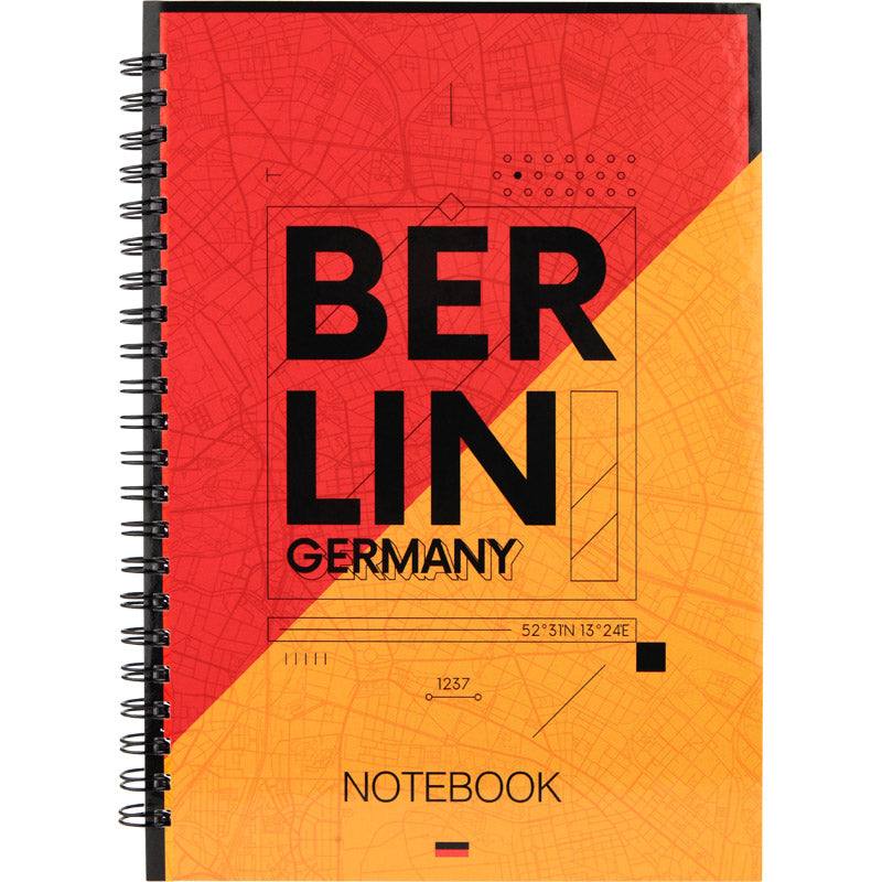 Spiral Notebook Axent Flags Berlin 8032-05-A, A5, 96 sheets, hard cover