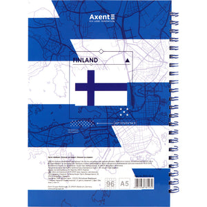 Spiralnotizbuch Axent Flags Helsinki 8032-06-A, A5