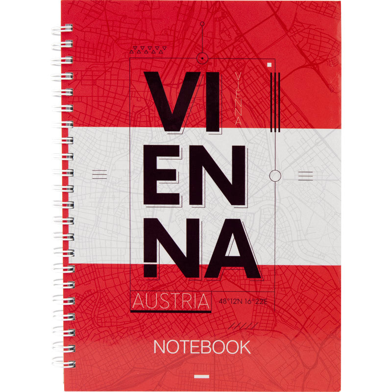 Spiral Notebook Axent Flags Vienna 8032-07-A, A5, 96 sheets, hard cover