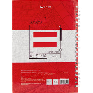 Spiralnotizbuch Axent Flags Vienna 8032-07-A, A5