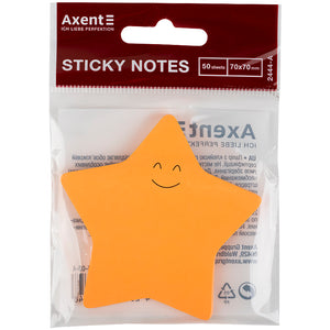 Haftnotizblock Axent Stern 2444-03-A, 70x70 mm, 50 Blätter, Orange