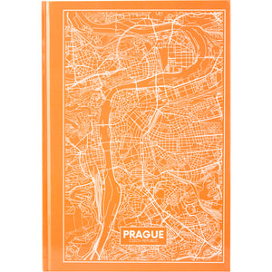 Notizbuch Axent Maps Prague 8422-542-A, A4, 210x295 mm, 96 Blatt, kariert, feste Deckung, pfirsich