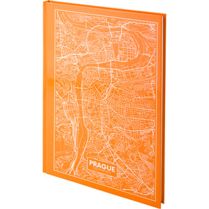 Notizbuch Axent Maps Prague 8422-542-A, A4, 210x295 mm, 96 Blatt, kariert, feste Deckung, pfirsich