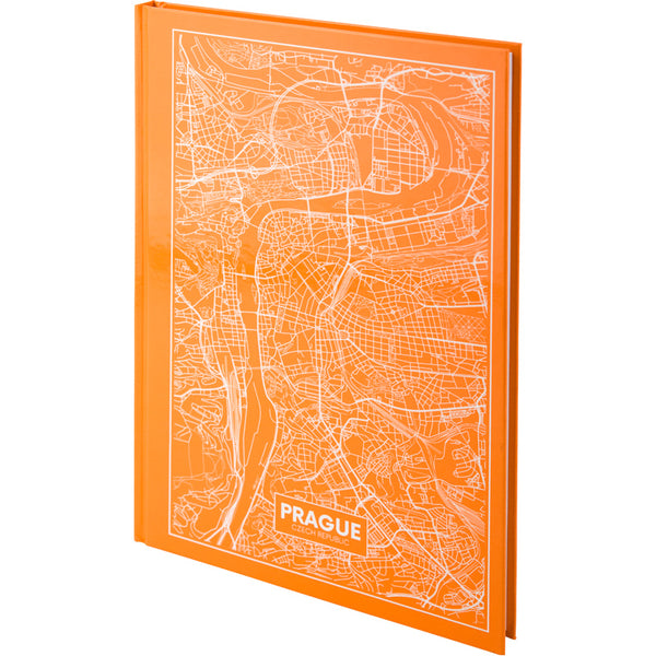 Notizbuch Axent Maps Prague 8422-542-A, A4, 210x295 mm, 96 Blatt, kariert, feste Deckung, pfirsich