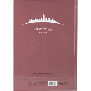 Notizbuch Axent Maps New York 8422-543-A, A4, 210x295 mm, 96 Blatt, kariert, feste Deckung, rosa-braun