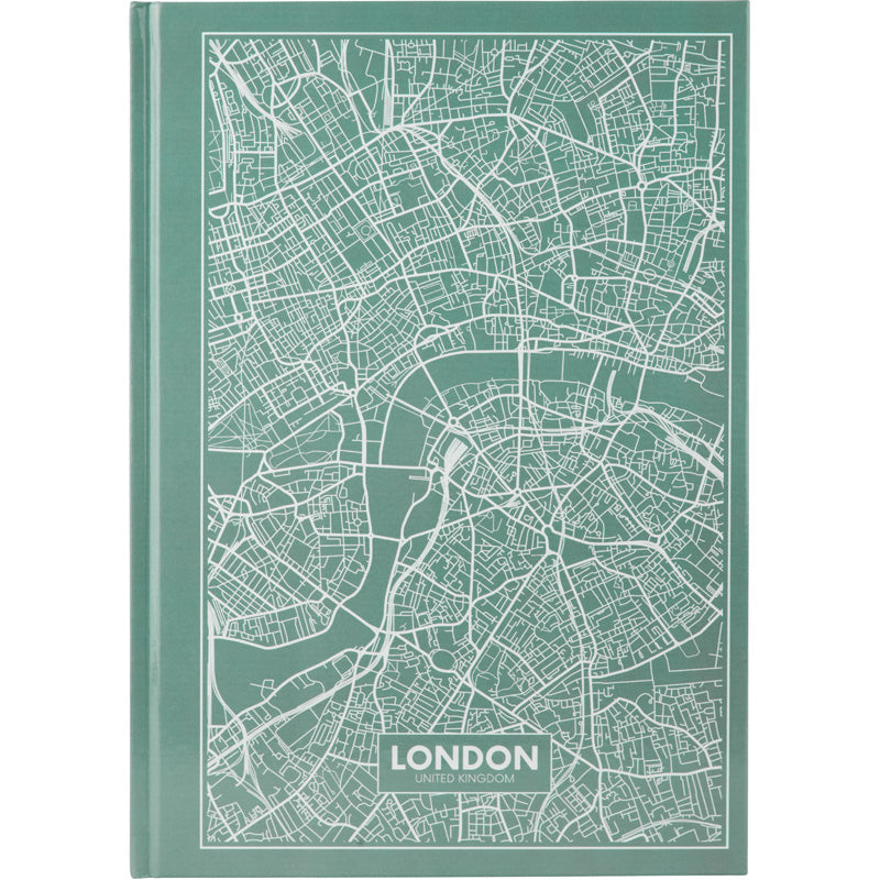 Notizbuch Axent Maps London 8422-516-A, A4, 210x295 mm, 96 Blatt, kariert, feste Deckung, türkis