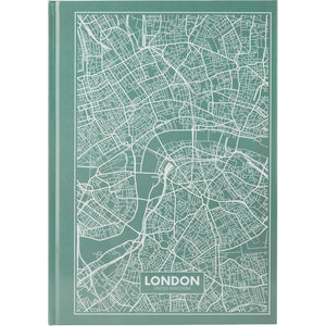 Notizbuch Axent Maps London 8422-516-A, A4, 210x295 mm, 96 Blatt, kariert, feste Deckung, türkis