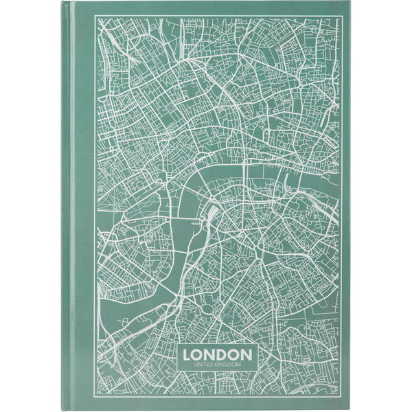 Notizbuch Axent Maps London 8422-516-A, A4, 210x295 mm, 96 Blatt, kariert, feste Deckung, türkis