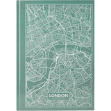 Notizbuch Axent Maps London 8422-516-A, A4, 210x295 mm, 96 Blatt, kariert, feste Deckung, türkis