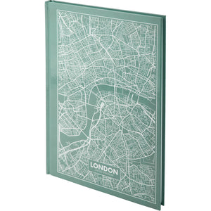 Notizbuch Axent Maps London 8422-516-A, A4, 210x295 mm, 96 Blatt, kariert, feste Deckung, türkis