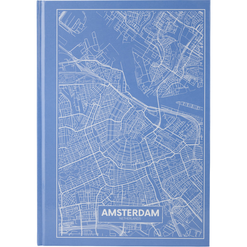 Notizbuch Axent Maps Amsterdam 8422-507-A, A4, 210x295 mm, 96 Blatt, kariert, harte Deckung, blau