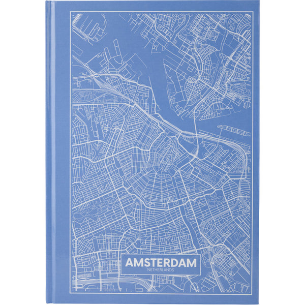 Notizbuch Axent Maps Amsterdam 8422-507-A, A4, 210x295 mm, 96 Blatt, kariert, harte Deckung, blau