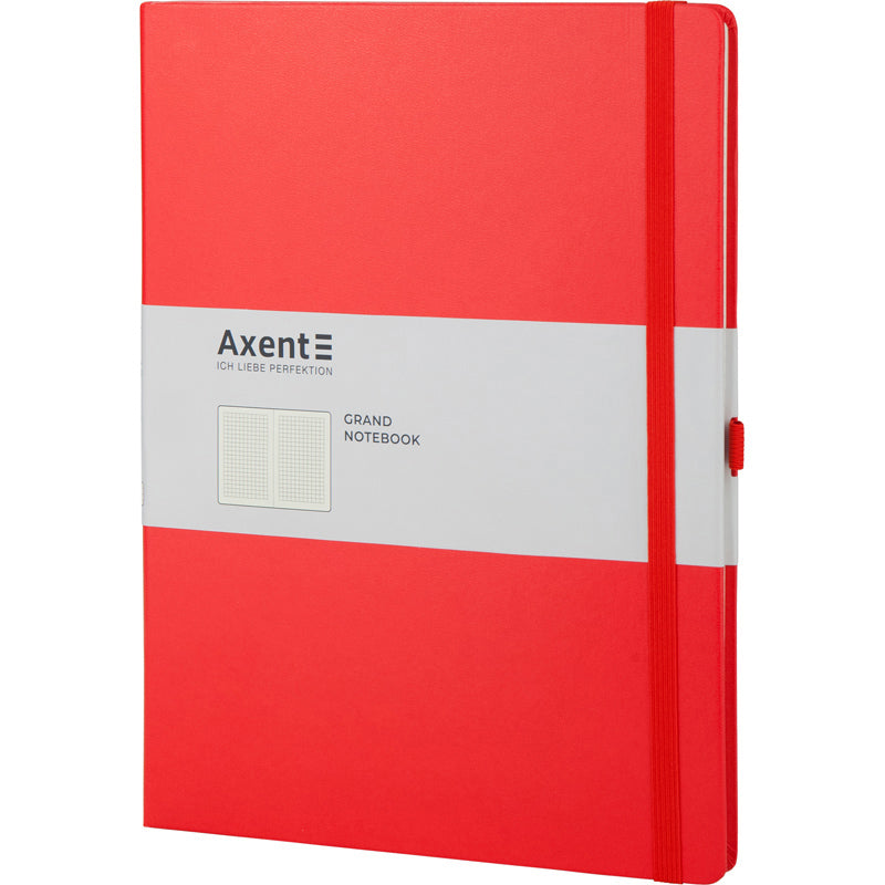 Notizbuch Axent Partner Grand 8203-06-A, A4, 210x295 mm, 100 Blatt, kariert, feste Abdeckung, rot