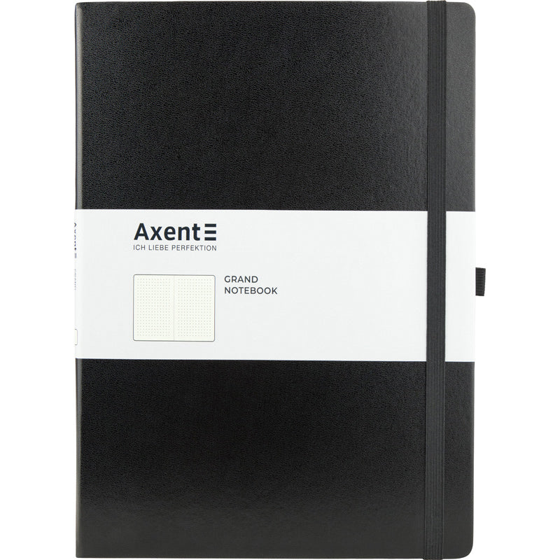 Notebook Axent Partner Grand 8303-01-A, A4, 210x295 mm, 100 sheets, dot, hard cover, black