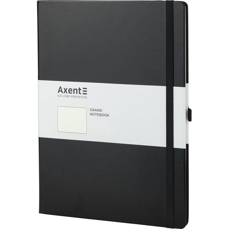 Notebook Axent Partner Grand 8303-01-A, A4, 210x295 mm, 100 sheets, dot, hard cover, black