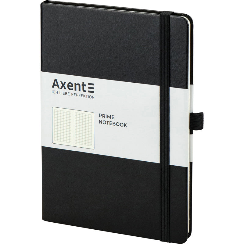 Notizbuch Axent Partner Prime 8305-01-A, A5, 145x210 mm, 96 Blätter, kariert, harter umschlag, schwarz