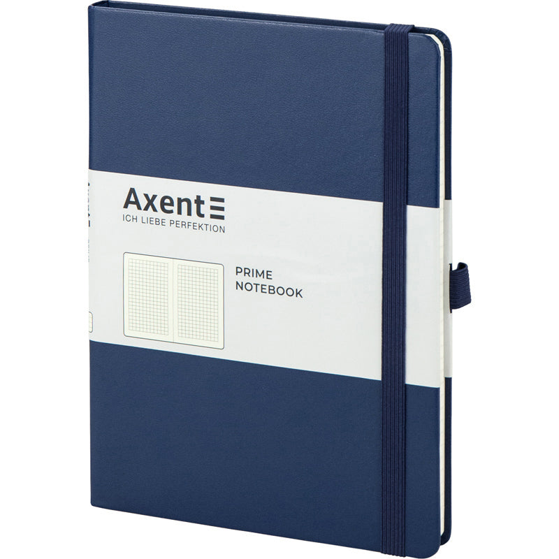 Notizbuch Axent Partner Prime 8305-02-A, A5, 145x210 mm, 96 Blätter, kariert, harter umschlag, dunkelblau