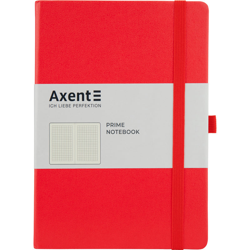 Notizbuch Axent Partner Prime 8305-06-A, A5, 145x210 mm, 96 Blätter, kariert, harter umschlag, rot