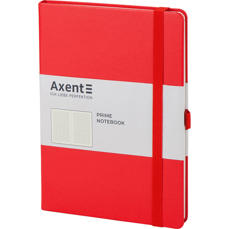 Notizbuch Axent Partner Prime 8305-06-A, A5, 145x210 mm, 96 Blätter, kariert, harter umschlag, rot