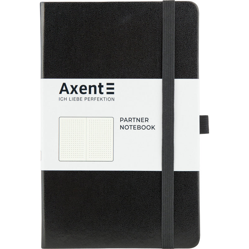 Kladde Axent Partner 8306-01-A, A5-, 125x195 mm, 96 Blätter, punkt, harter umschlag, schwarz