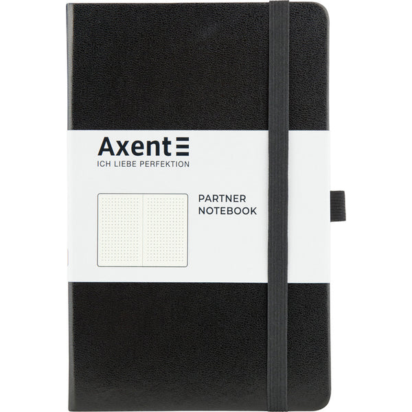 Kladde Axent Partner 8306-01-A, A5-, 125x195 mm, 96 Blätter, punkt, harter umschlag, schwarz