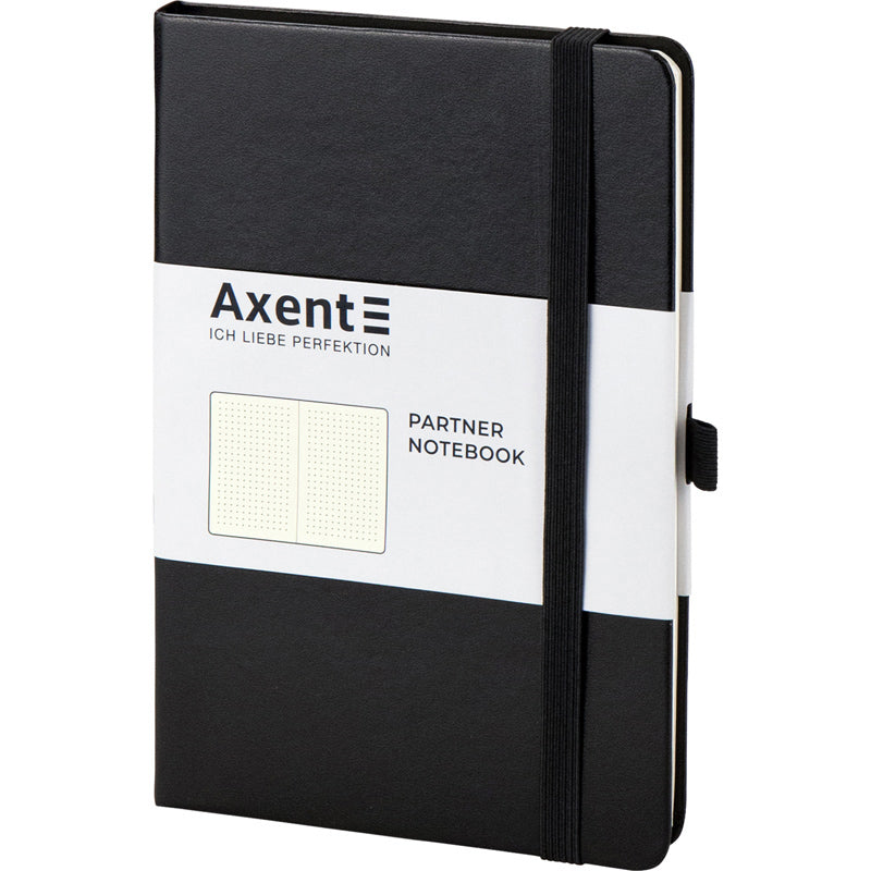 Kladde Axent Partner 8306-01-A, A5-, 125x195 mm, 96 Blätter, punkt, harter umschlag, schwarz