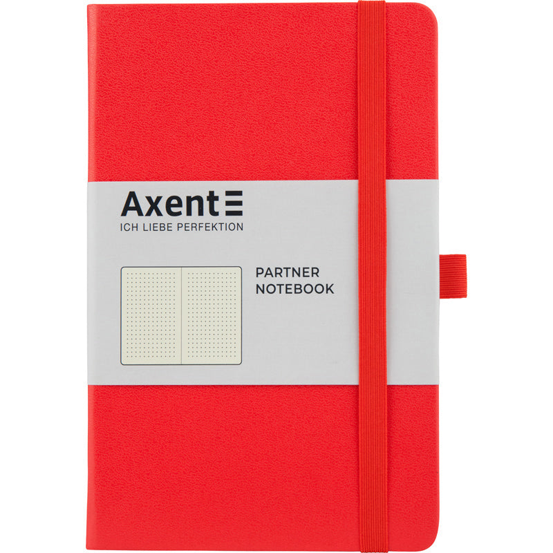 Kladde Axent Partner 8306-05-A, A5-, 125x195 mm, 96 Blätter, punkt, harter umschlag, rot
