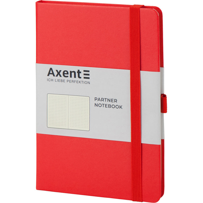 Kladde Axent Partner 8306-05-A, A5-, 125x195 mm, 96 Blätter, punkt, harter umschlag, rot