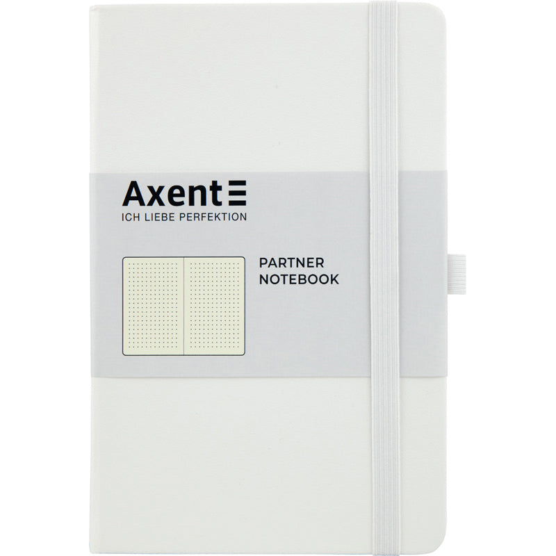 Notizbuch Axent Partner 8306-21-A, A5-, 125x195 mm, 96 Blatt, gepunktet, harter umschlag, weiß