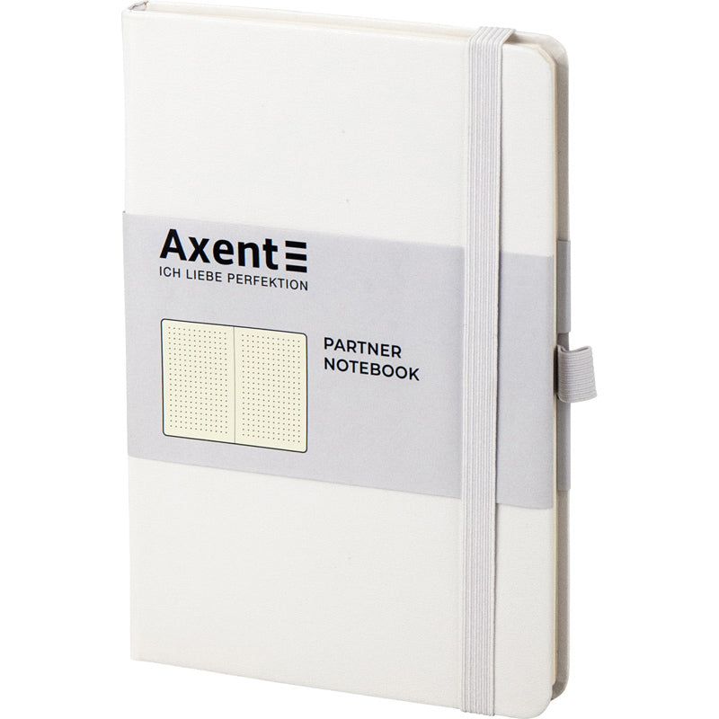 Notizbuch Axent Partner 8306-21-A, A5-, 125x195 mm, 96 Blatt, gepunktet, harter umschlag, weiß