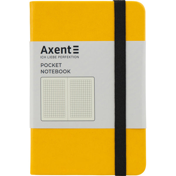 Notizbuch Axent Partner 8301-08-A, A6-, 95x140 mm, 96 Blätter, kariert, harter umschlag, gelb
