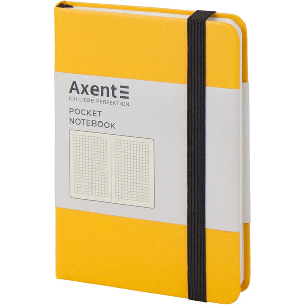 Notizbuch Axent Partner 8301-08-A, A6-, 95x140 mm, 96 Blätter, kariert, harter umschlag, gelb