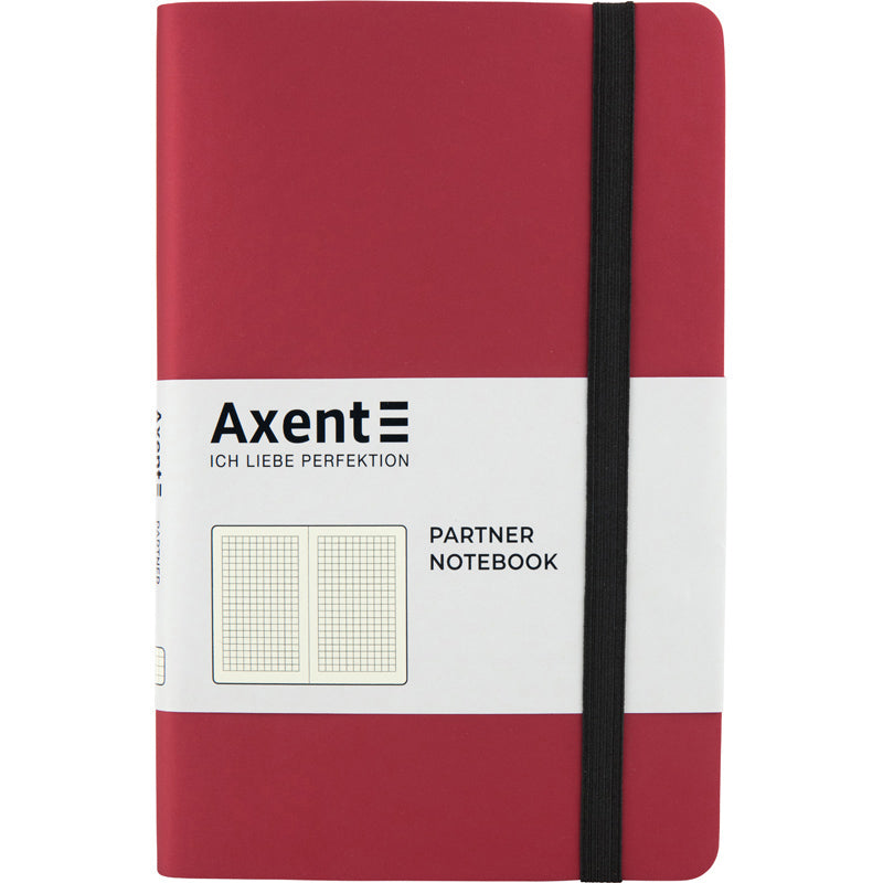Notizbuch Axent Partner Soft 8206-05-A, A5-, 125x195 mm, 96 Blatt, Zelle, flexibler Einband, rot