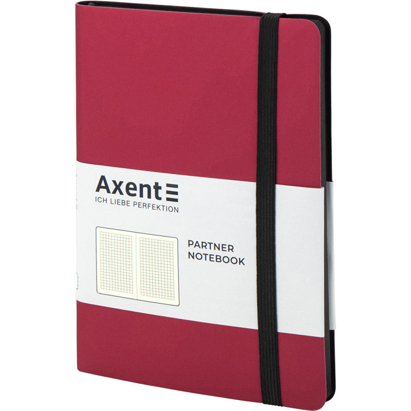 Notizbuch Axent Partner Soft 8206-05-A, A5-, 125x195 mm, 96 Blatt, Zelle, flexibler Einband, rot