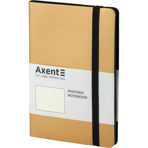 Notizbuch Axent Partner Soft 8312-35-A, A5-, 125x195 mm, 96 Blätter, Punkt, flexibler Einband, gold