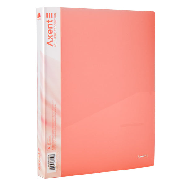 4-rings folder Axent 1208-24-A, 35 mm, A4, ransparent red