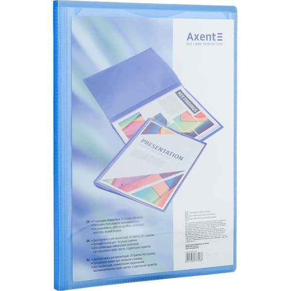Sichtbuch mit Tasche Axent 1020-22-A, A4, 20 Hüllen, blau
