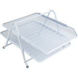 Document tray Axent 2121-21-A, horizontal, 2-in-1, metal, white