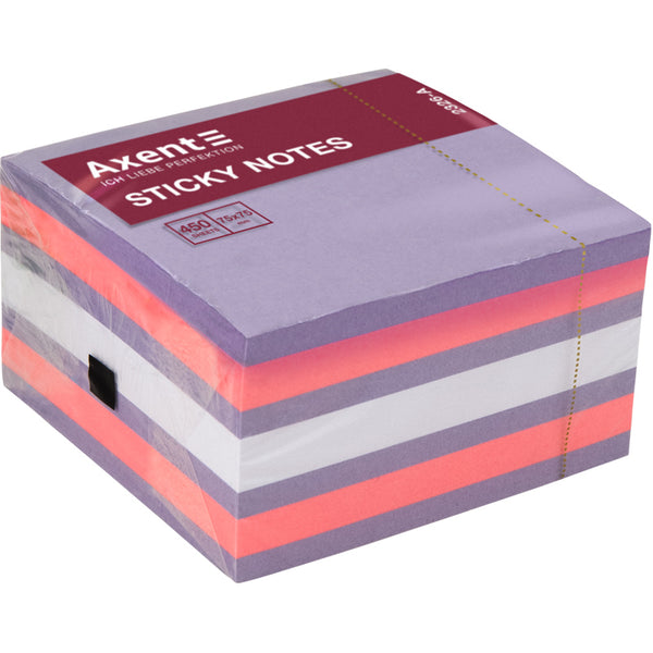 Haftnotizblock Axent 2326-63-A, 75x75 mm, 450 Blätter, Neonfarben