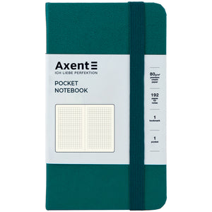 Notebook Axent Partner 8301-31-A, A6-, 95x140 mm, 96 sheets, squared, hard cover, malachite