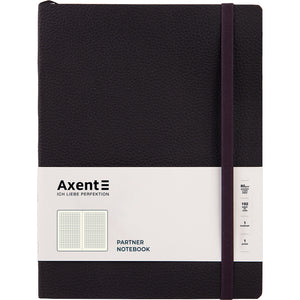 Notizbuch Axent Partner Soft L, 8615-01-A, 190x250 mm, 96 Blatt, kariert, flexibler Umschlag, schwarz
