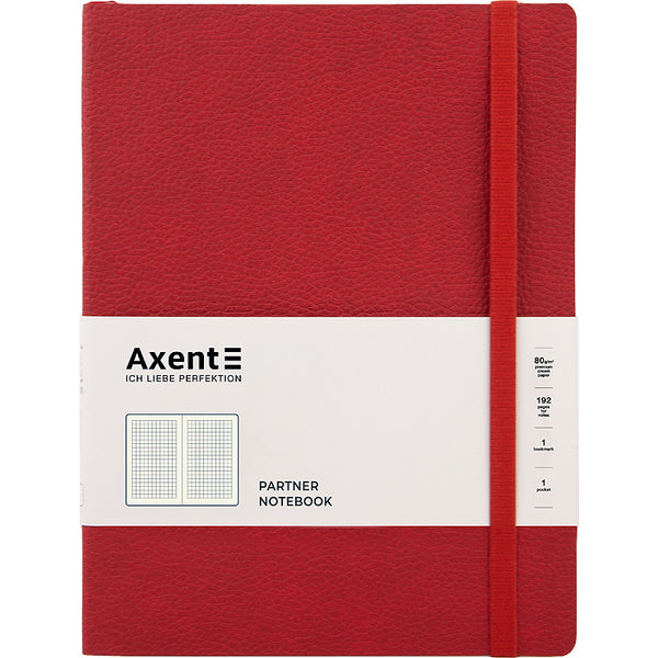 Notizbuch Axent Partner Soft L, 8615-06-A, 190x250 mm, 96 Blatt, kariert, flexibler Umschlag, rot